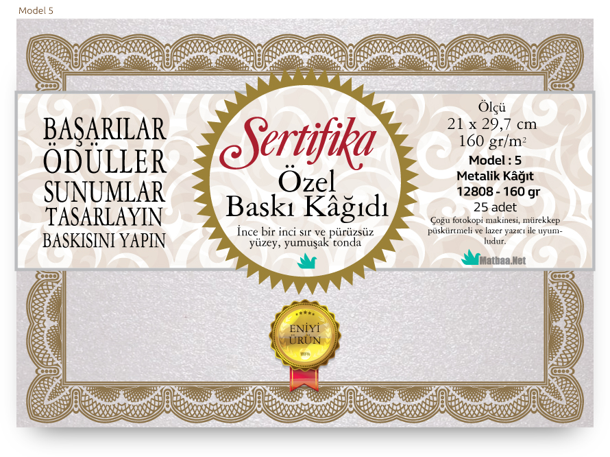 Sertifika, Diploma, Teşekkür Belgesi kağıdı